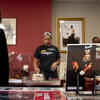 A student examining Martin Luther King work at the Blockson Collection.