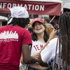 students celebrating during Homecoming weekend.